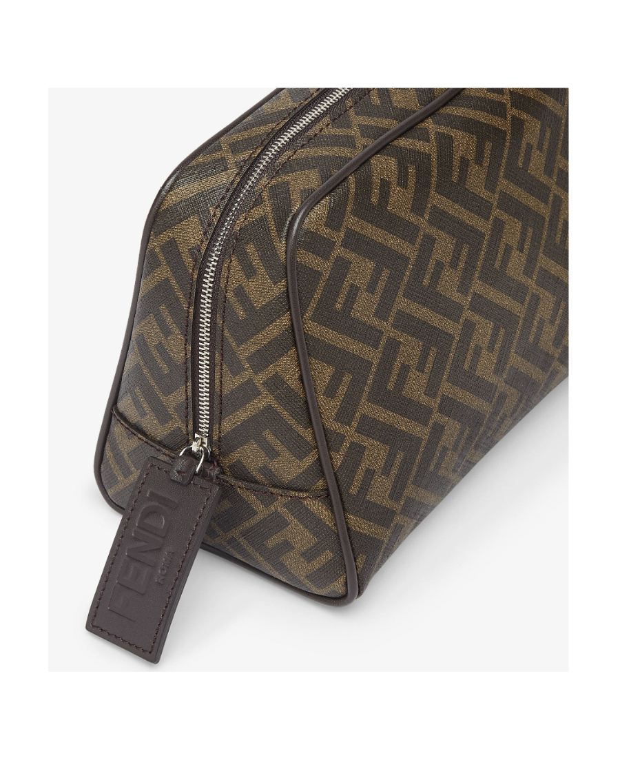 Shop Fendi Brown Fabric Toiletry Case
