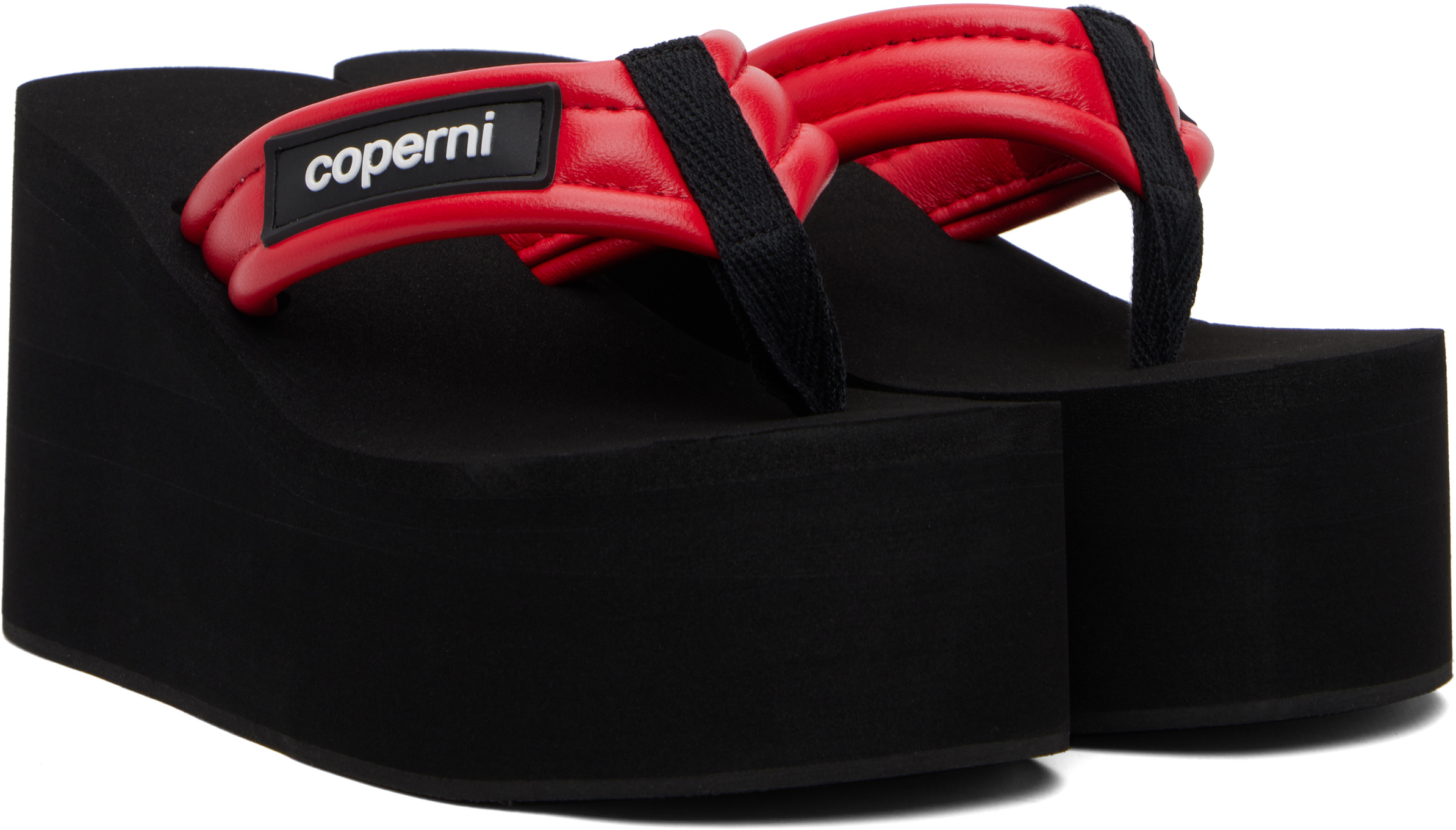 Coperni Red Wedge Heeled Sandals In Black