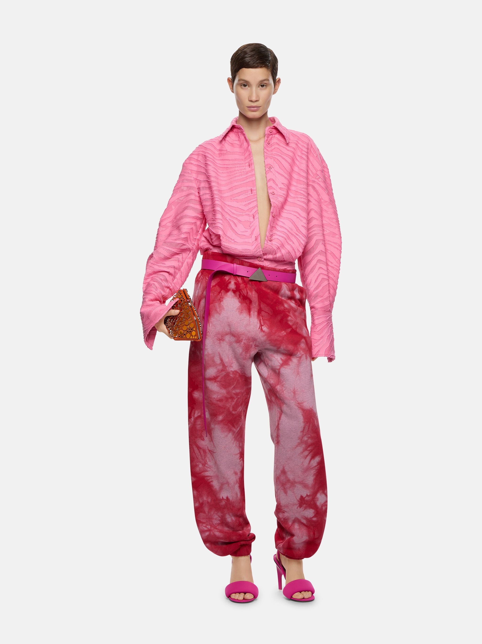 Attico Silvye Zebra-patterned Shirt Dress In Pink