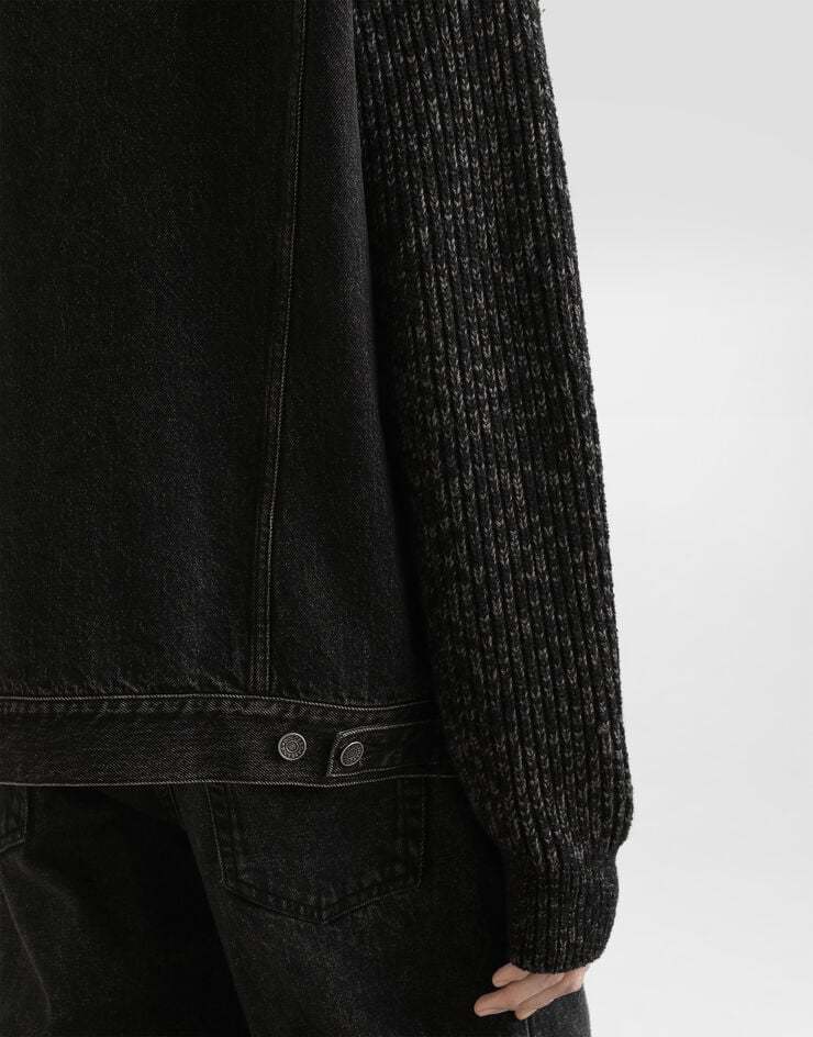Dolce & Gabbana Tailored Denim And Wool Blend Jacket In Black