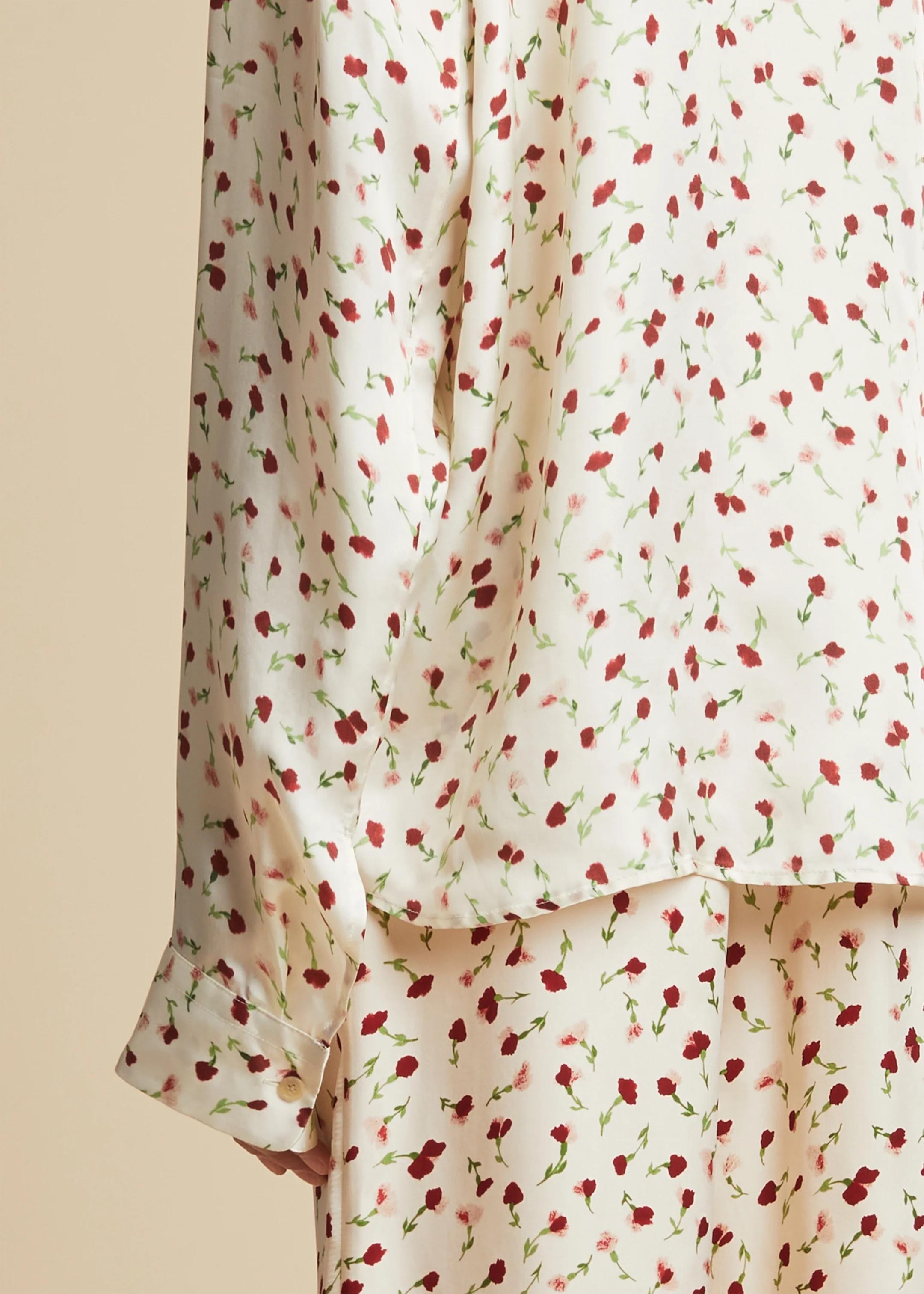 Khaite Hemd Mit Rosen-print In White