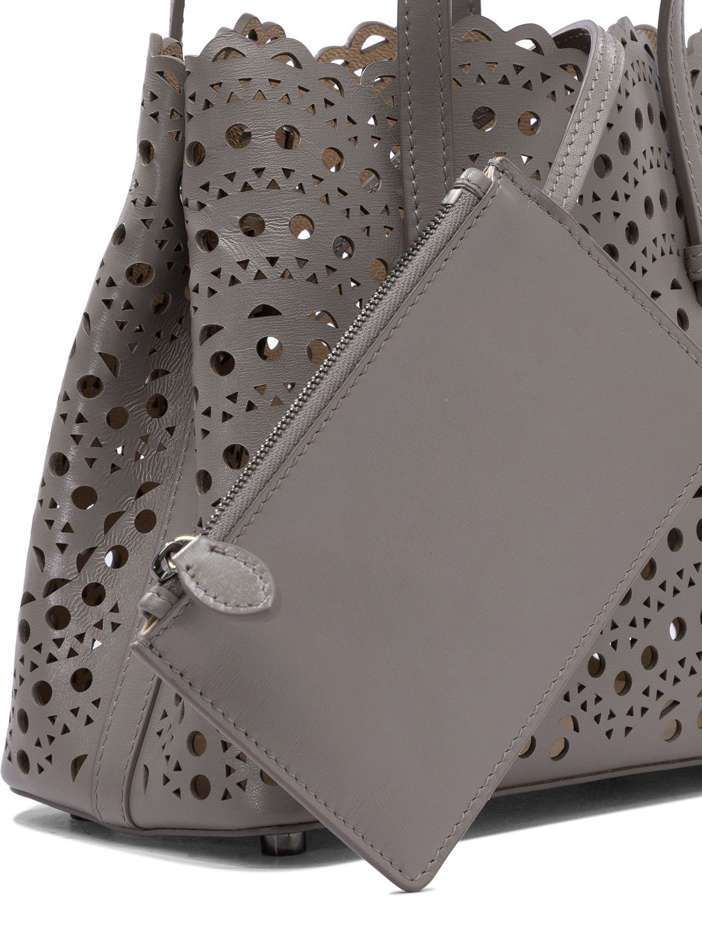 Alaïa Mina 20 Viennese Wave Small Handbag In Gray