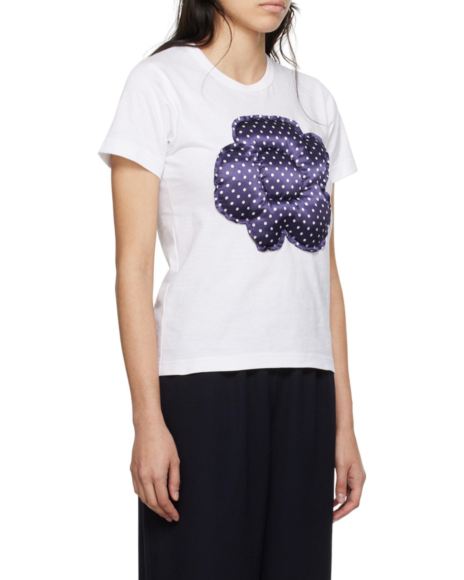Comme Des Garçons T-shirt With Round Neck And Short Sleeves In White