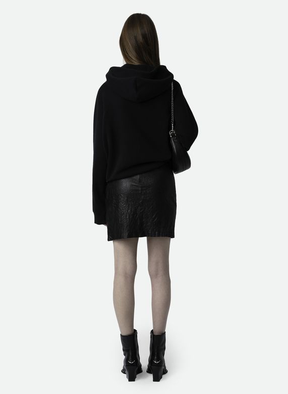 Zadig & Voltaire Georgy Pmo Rhinestone Wings Hoodie In Black