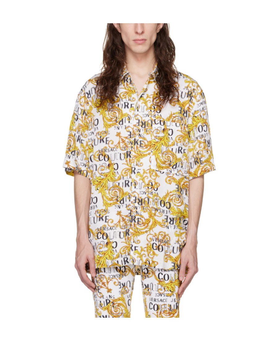 Shop Versace Jeans Button Shirt In Multicolor