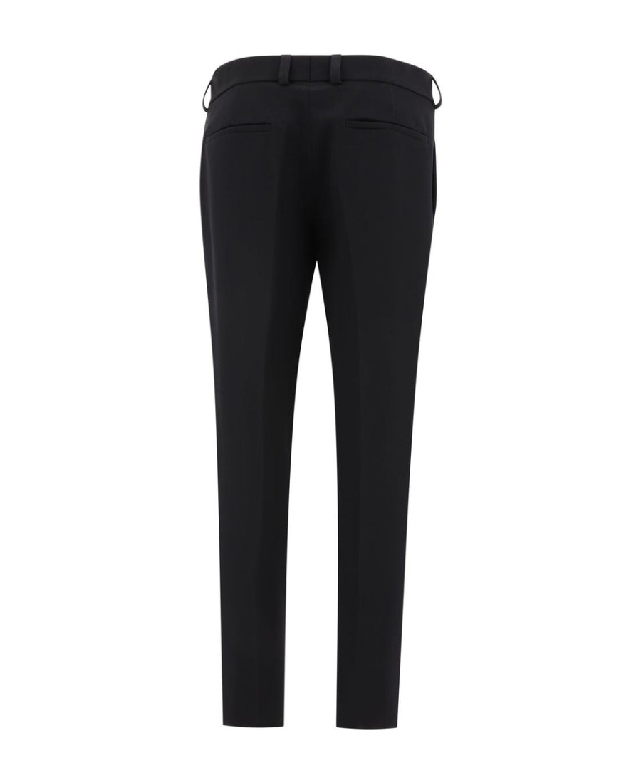 Jil Sander Cropped Wool Gabardine Trousers With Elastic Waistband In Black