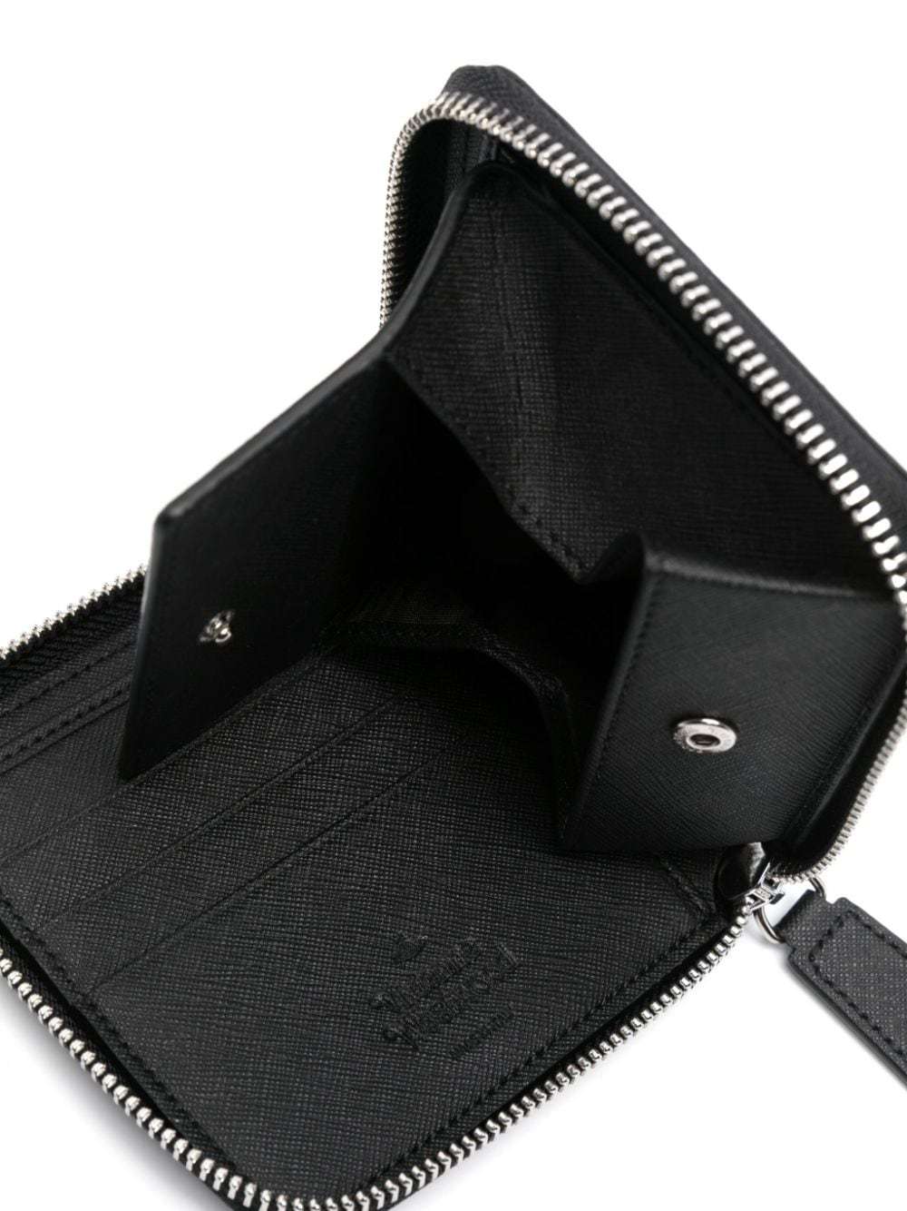 Vivienne Westwood Grained Rectangular Wallets With Silver-tone Hardware In Black