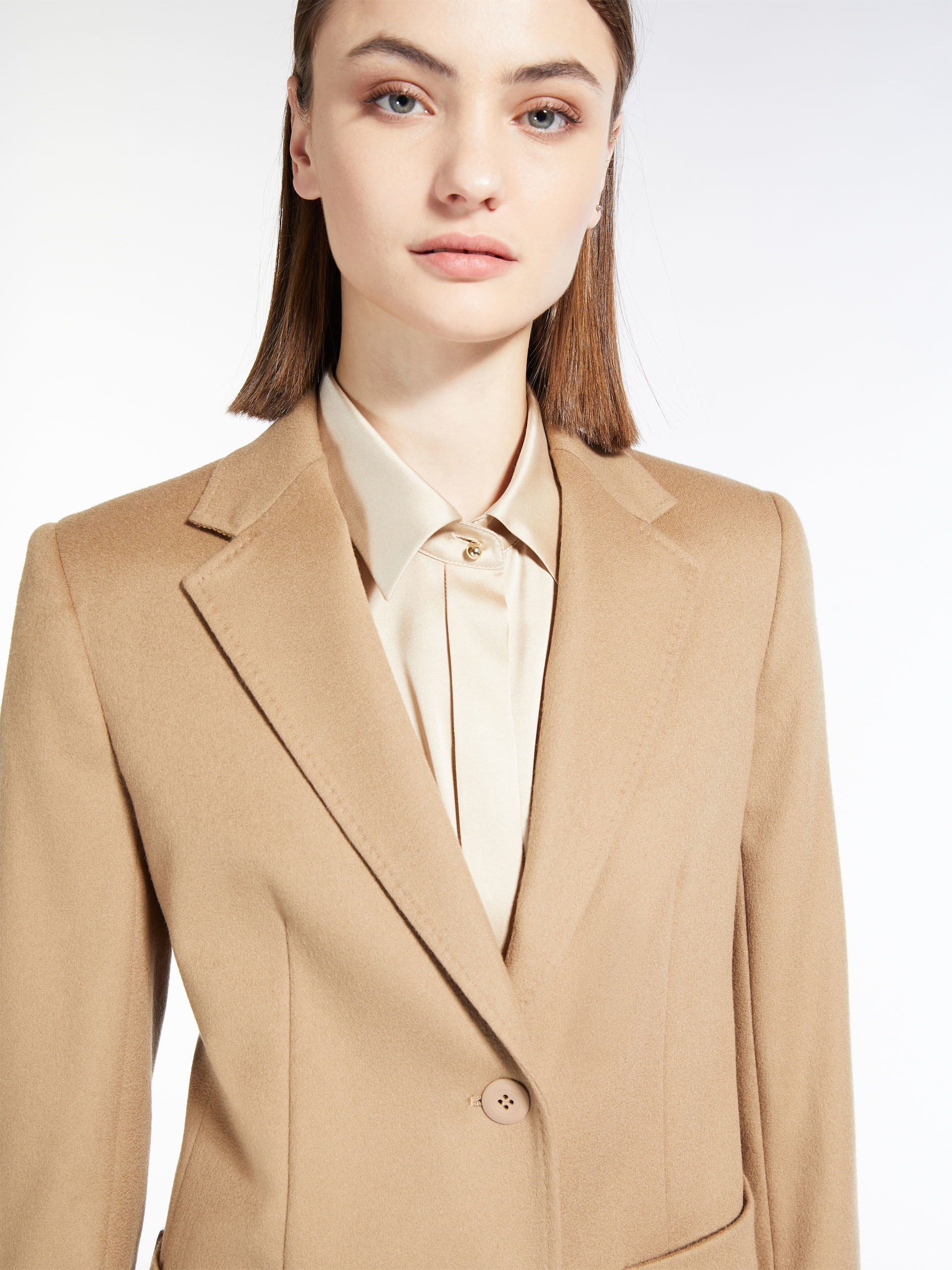 Max Mara Wool Single-breasted Suit Coat In Brown