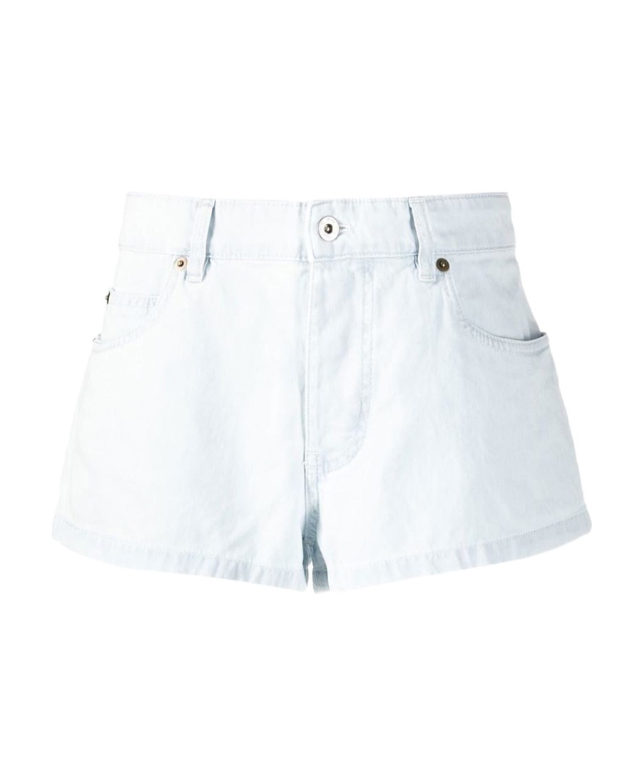 Miu Miu Logo Denim Shorts In White
