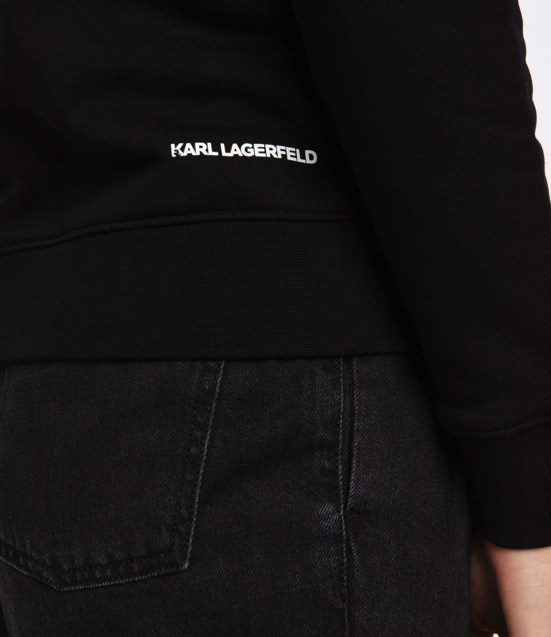 Shop Karl Lagerfeld Crystal-embellished Sweatshirt In Black