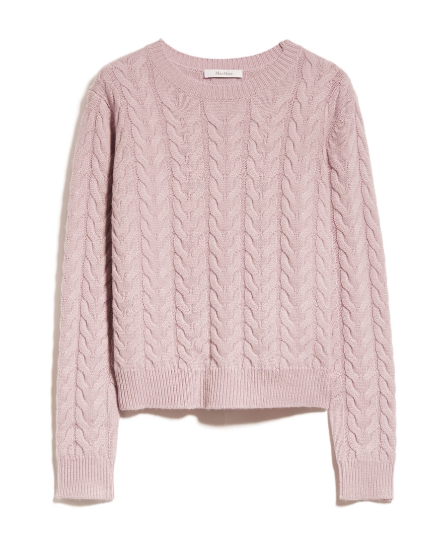 Max Mara Twisted Knitted Cashmere Sweater In Purple