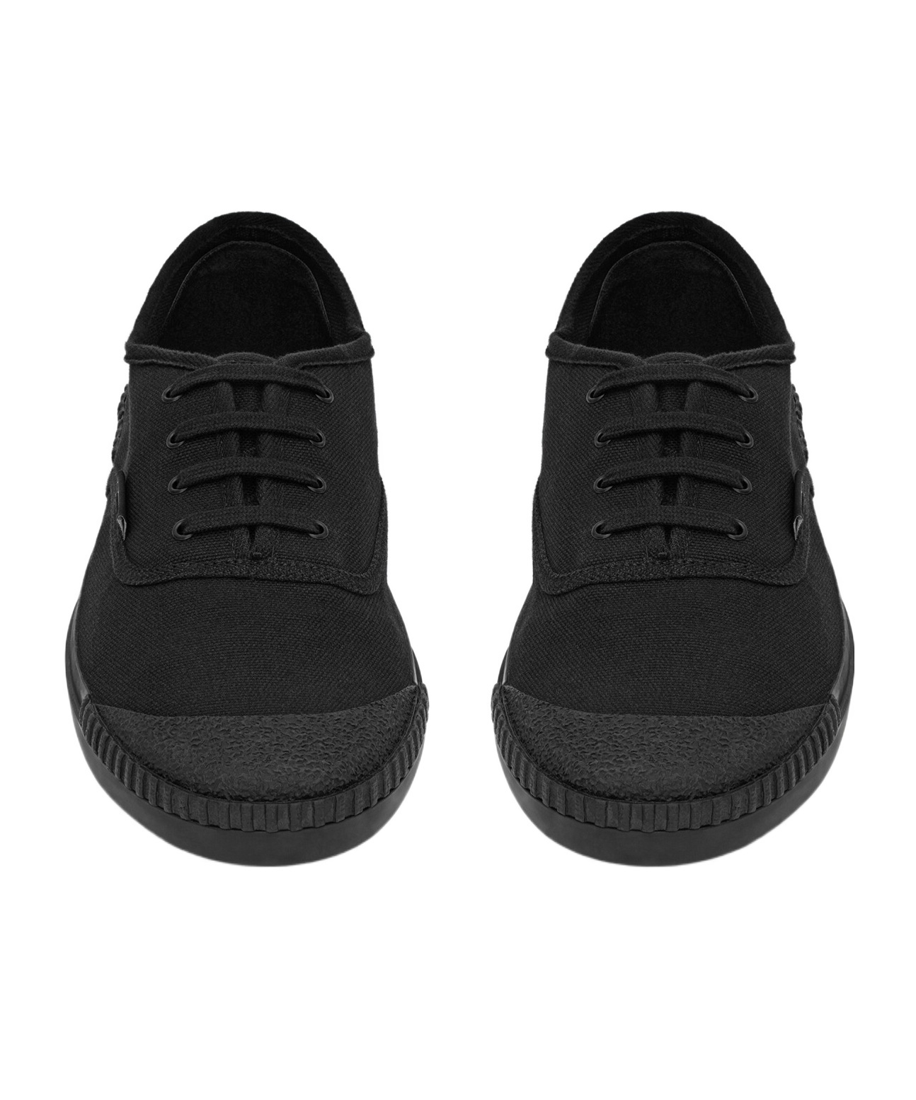 Saint Laurent Black Canvas Wes Sneakers In Black