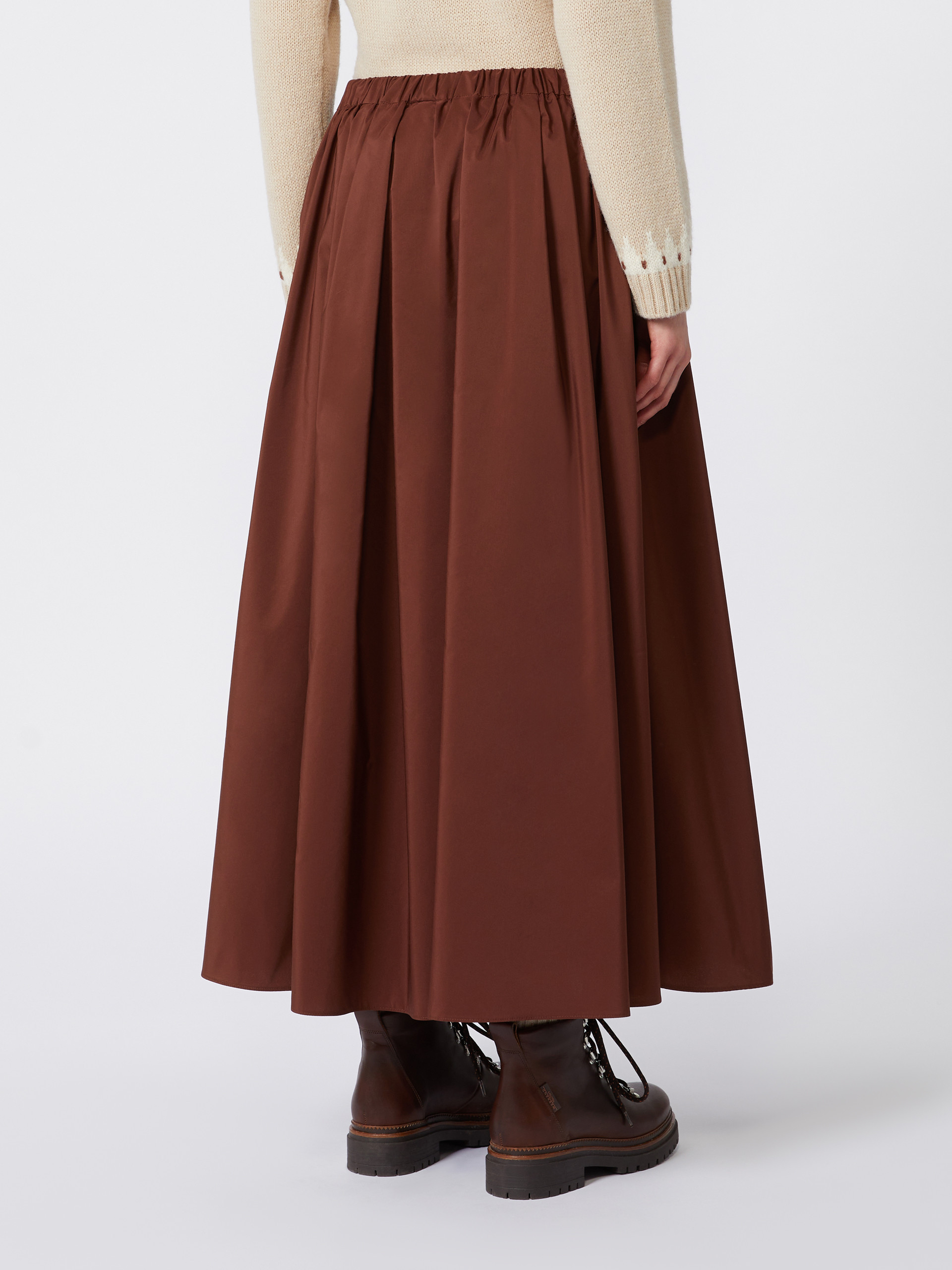 Weekend Max Mara Long Taffeta Skirt In Brown