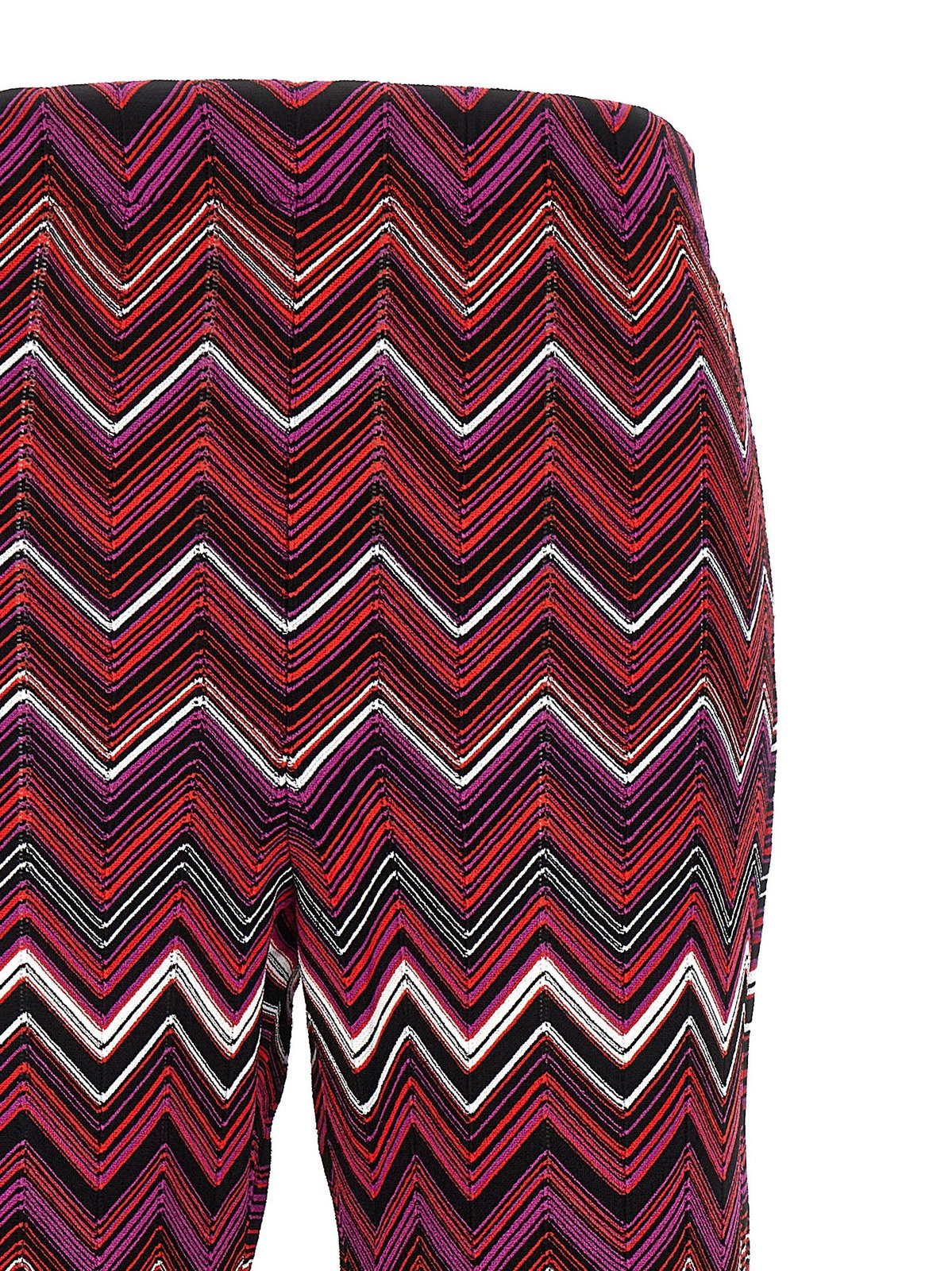 Shop Missoni Zigzag-print High-waisted Trousers In Red
