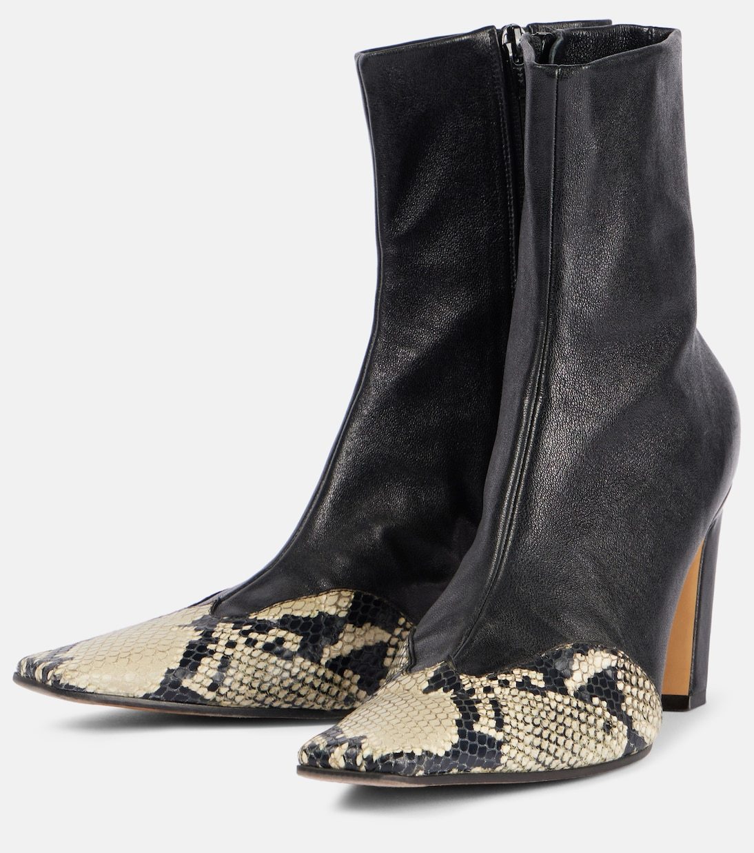 Khaite The Dallas 85mm Leather Ankle Boots In Multi