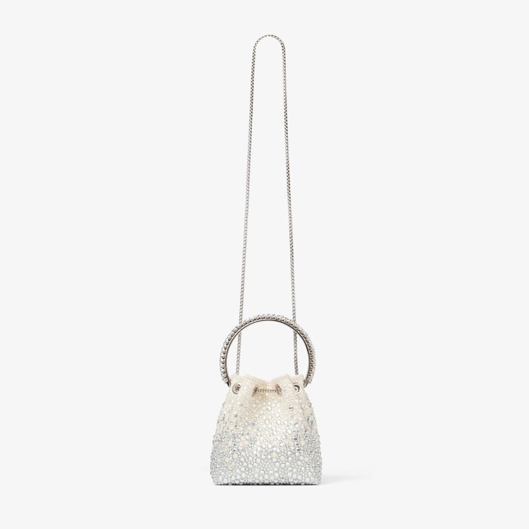 Jimmy Choo Bon Bon Bucket Bag In White