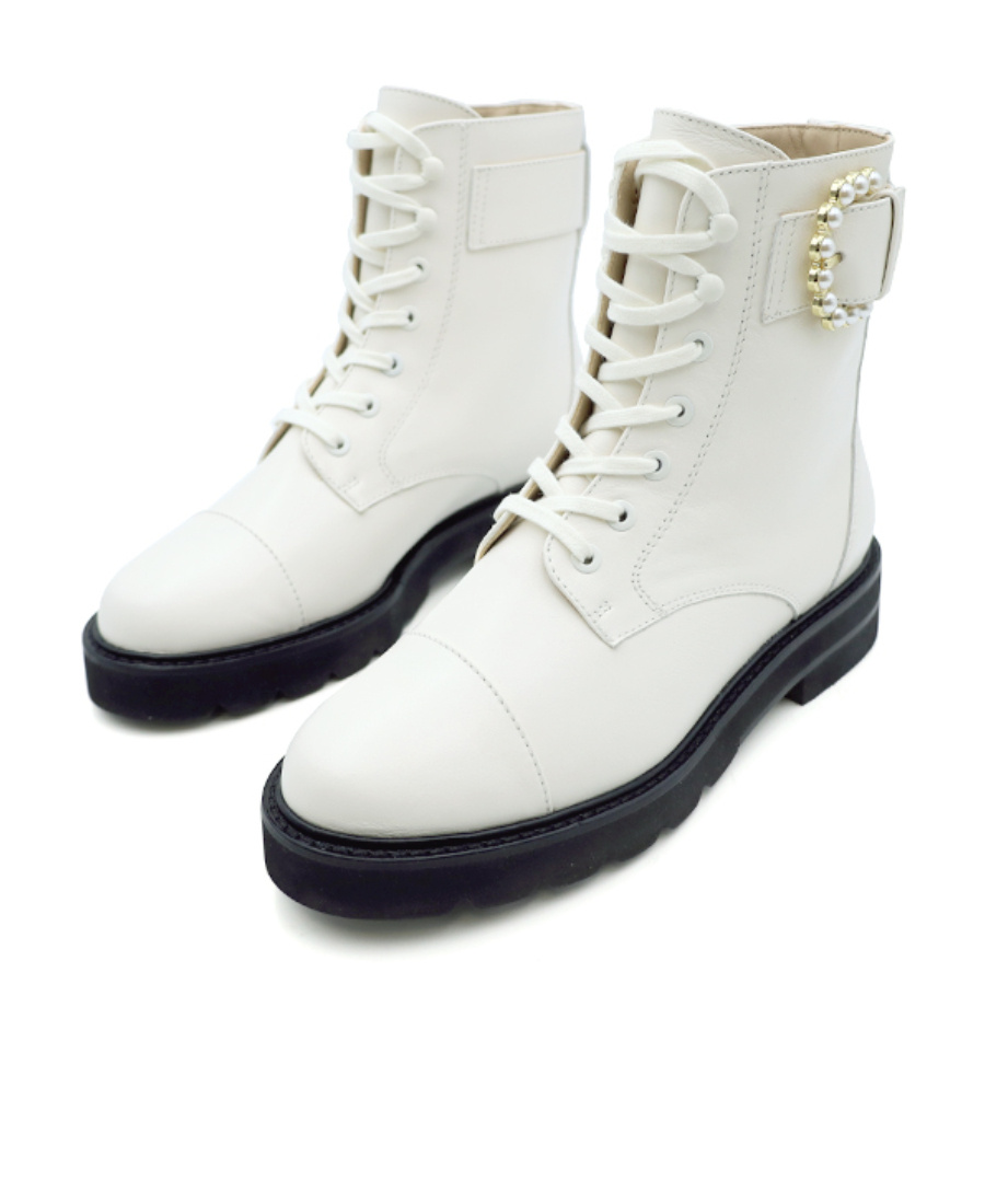 Stuart Weitzman Side Buckle-detail Boots In White