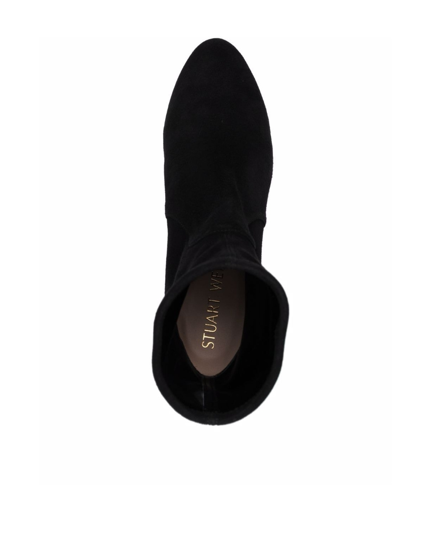 Stuart Weitzman Yuliana 60 Suede Leather Ankle Boot In Black