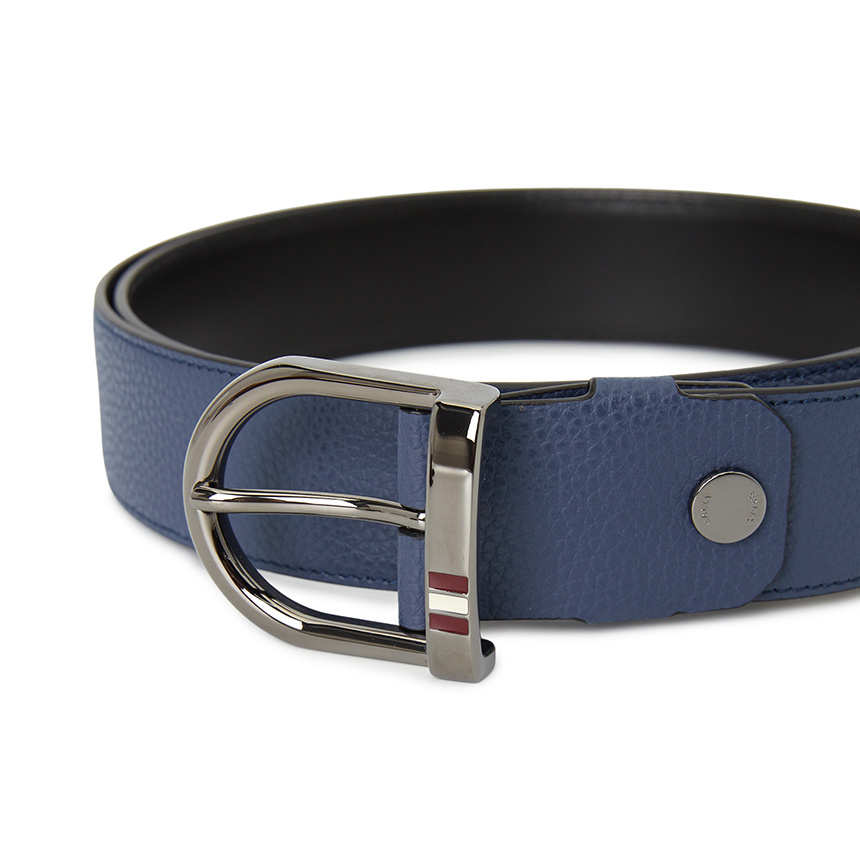 Bally Logo Belt In Blue