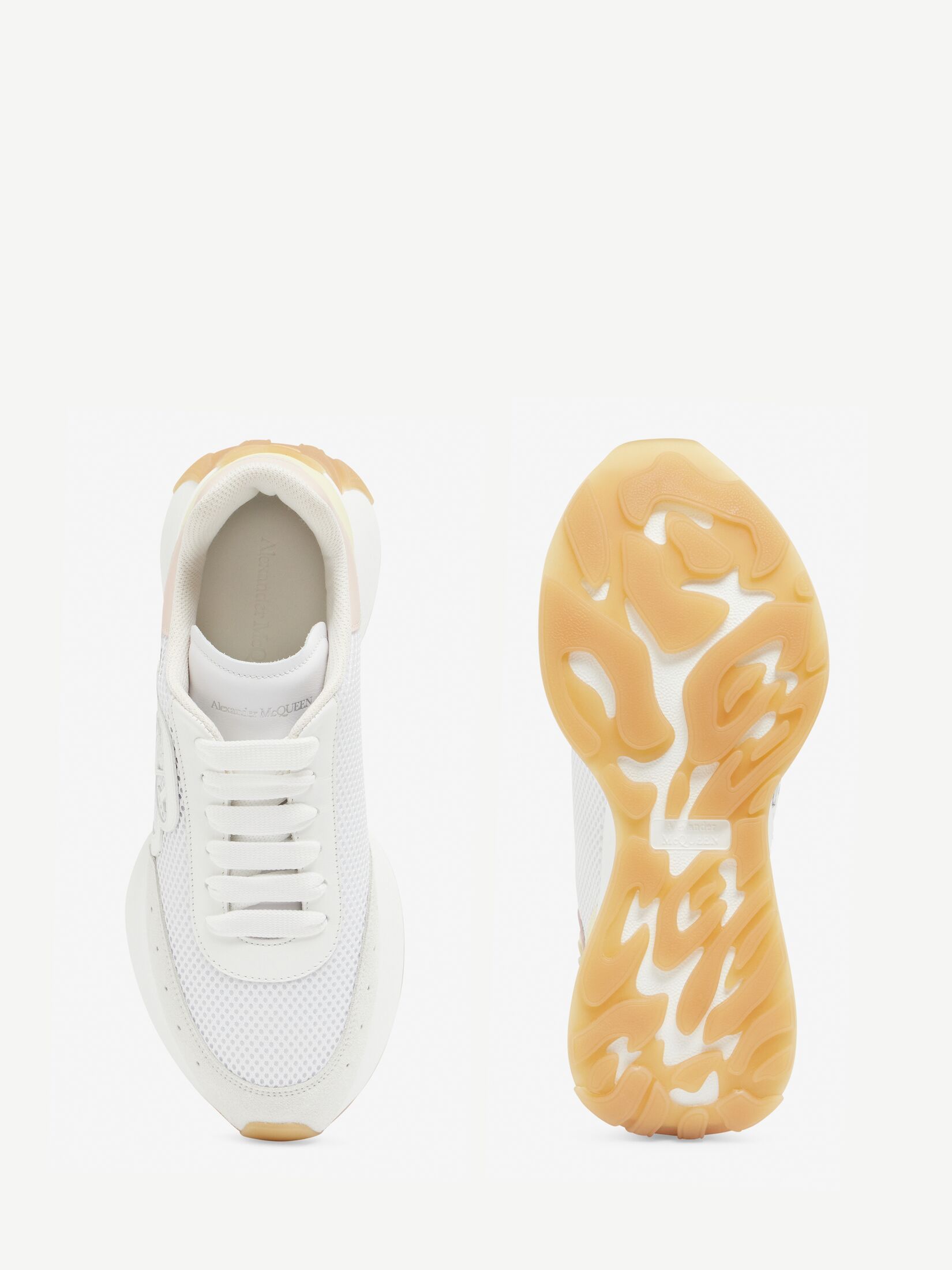 Alexander Mcqueen White Pink And Yellow Sprint Runner Sneakers In White