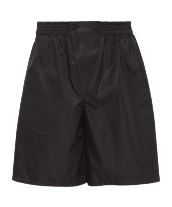 Prada Re-nylon Elasticated Waist Bermuda Shorts In Black