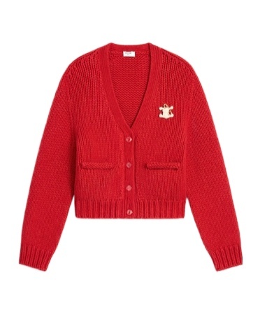Celine Cardigan In Cashmere And Silk In Red