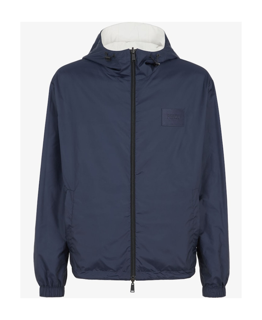 Fendi Logo-patch Reversible Jacket In White