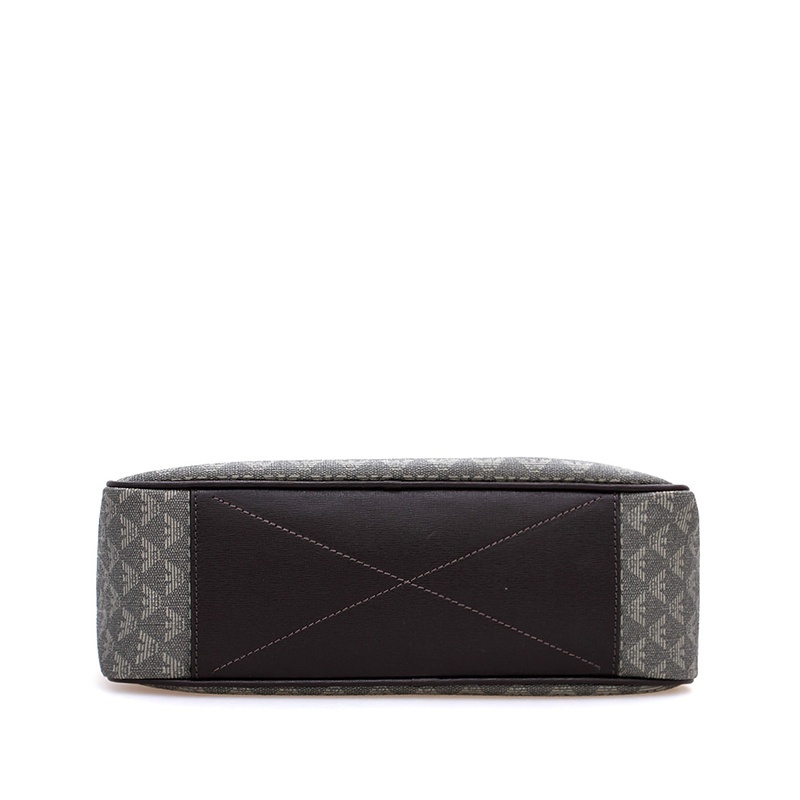 Emporio Armani Logo Details Satchel In Gray