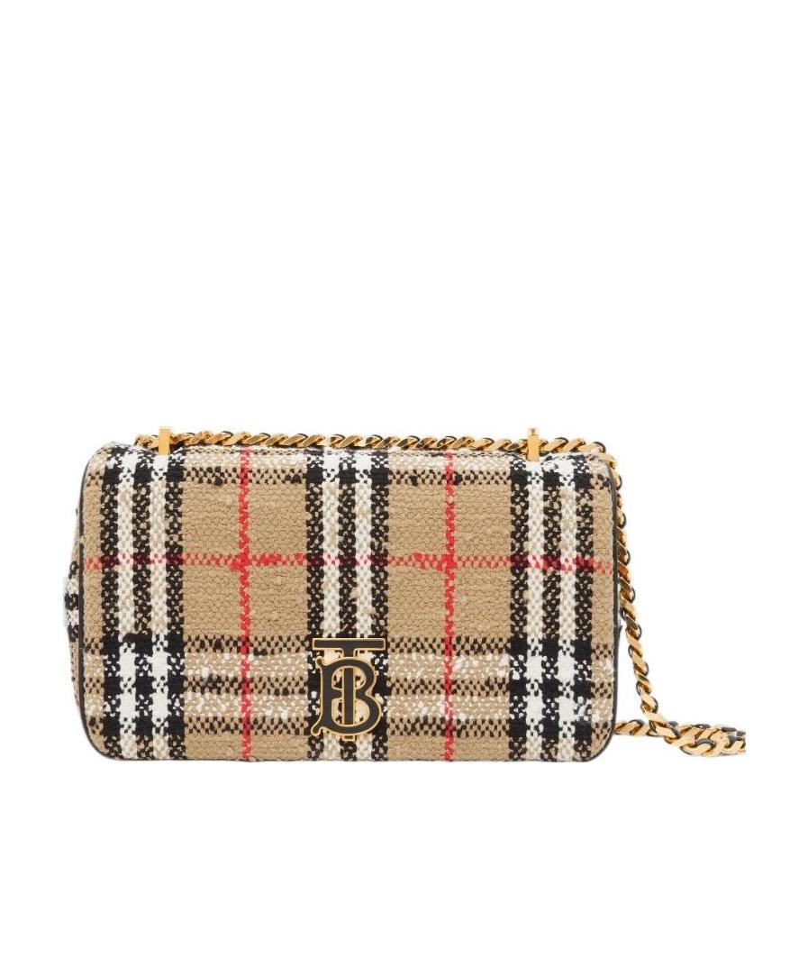 Burberry Small Lola Woven Check Crossbody In Multicolor