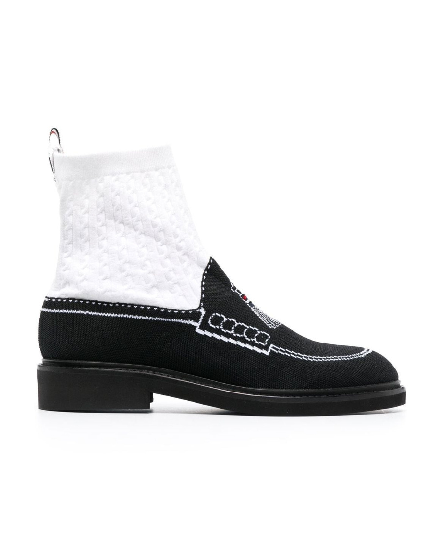 Thom Browne Tassel Loafer Sock Boots In Black