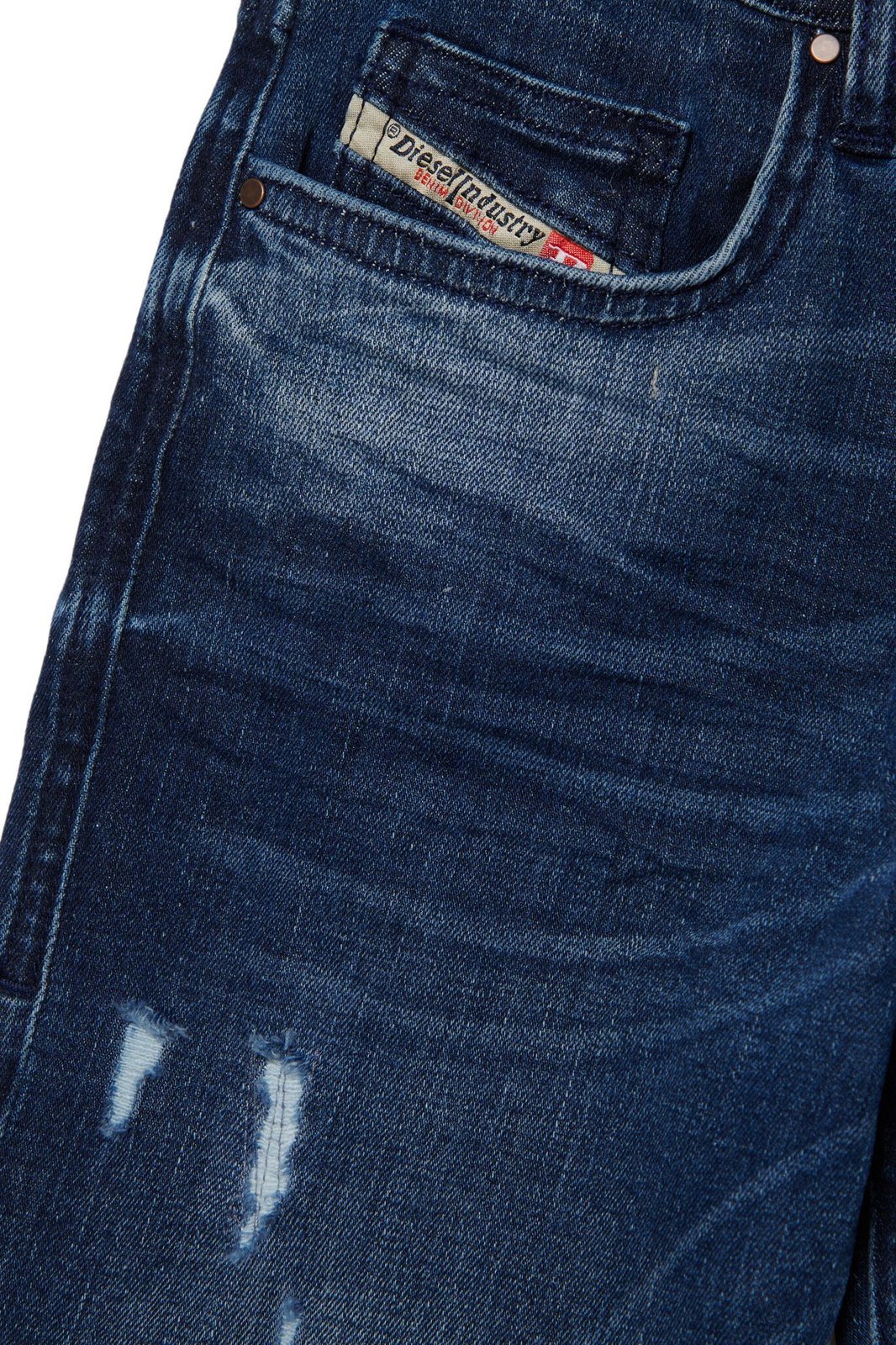 Diesel Whiskering-effect Straight-leg Jeans In Blue