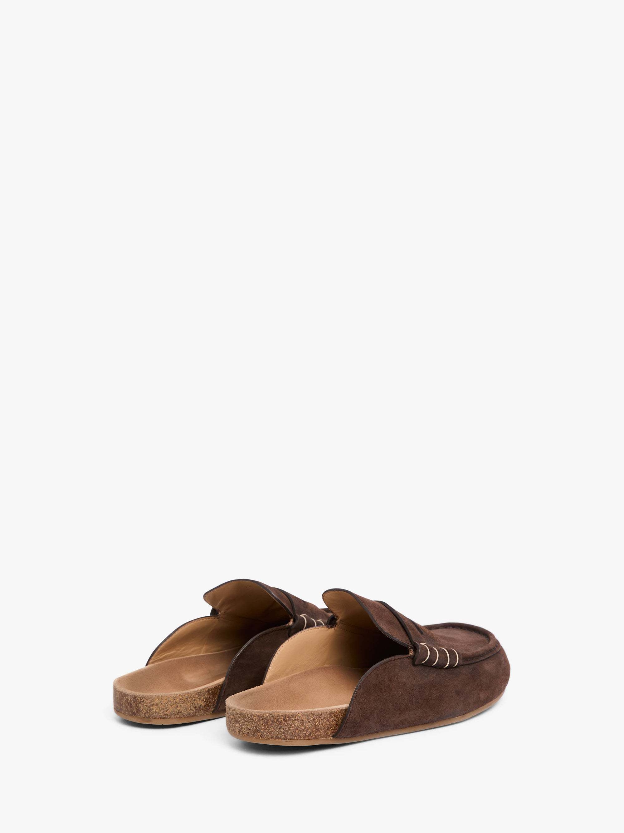 Jw Anderson Brown Leather Stitch Slippers In Brown