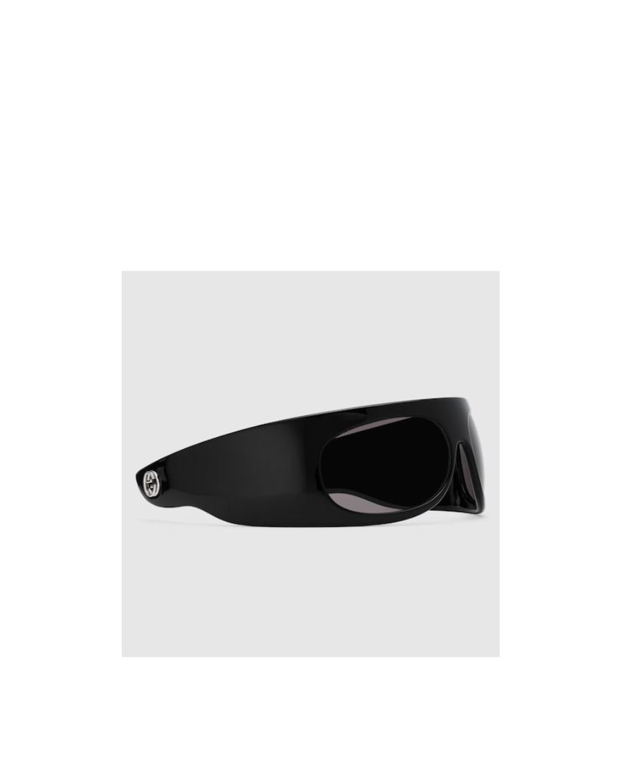 Gucci Logo-plaque Rectangle-frame Sunglasses In Black