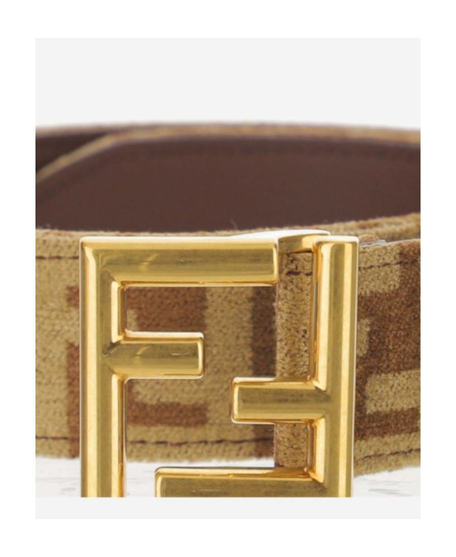 Fendi Logo-jacquard Canvas Belt In Brown