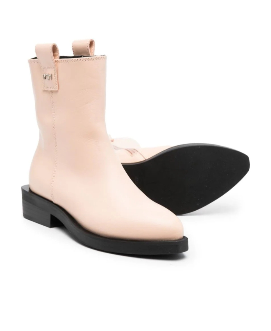 N°21 Ankle Boots With Logo Plaque In Nude