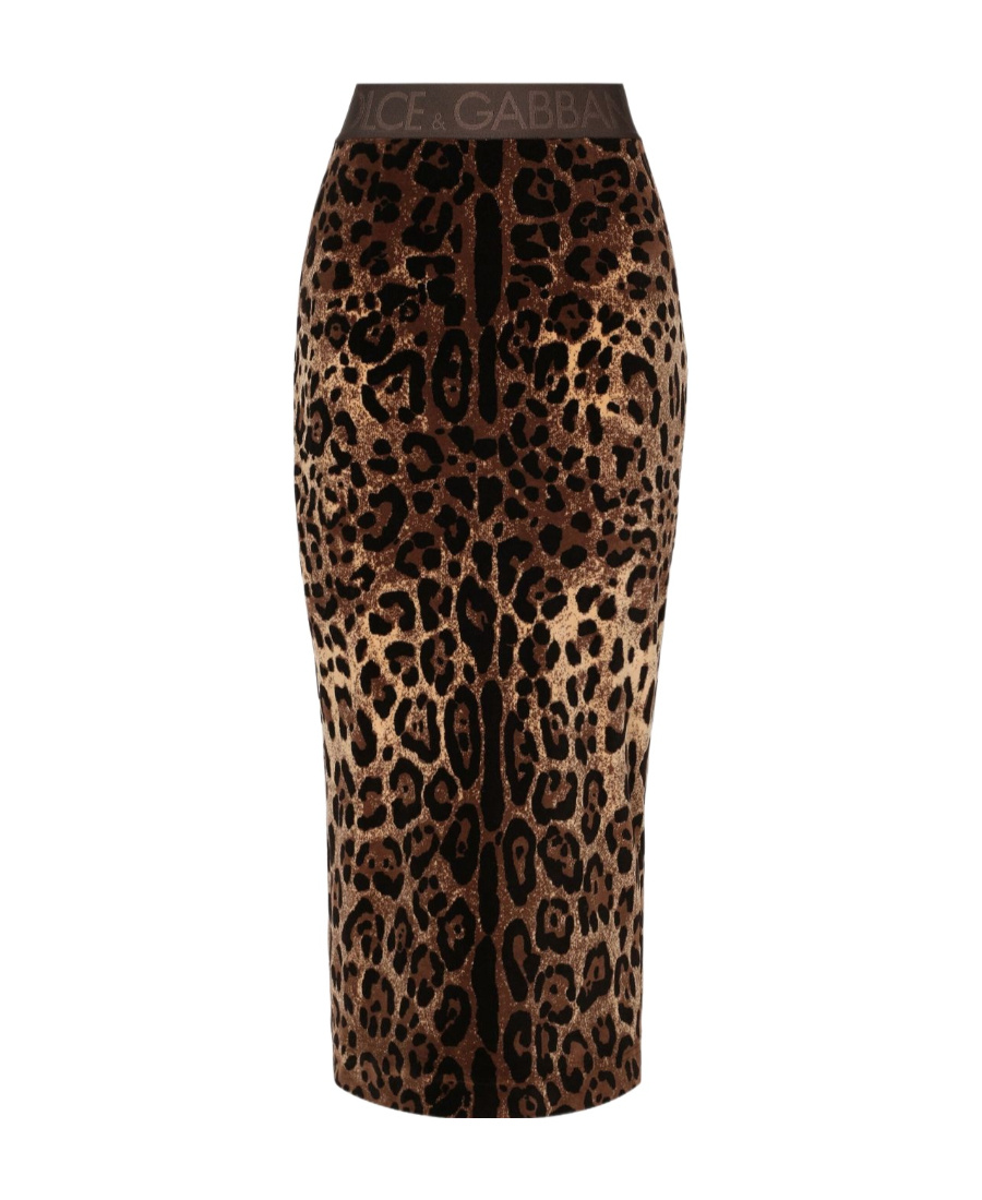 Dolce & Gabbana Chenille Midi Skirt In Black