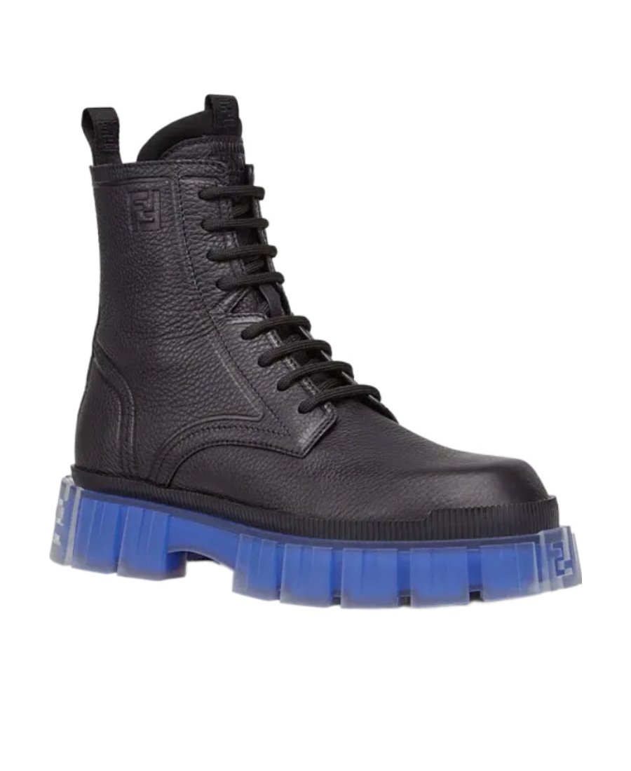 Fendi Ff Debossed-logo Ankle Boots In Black