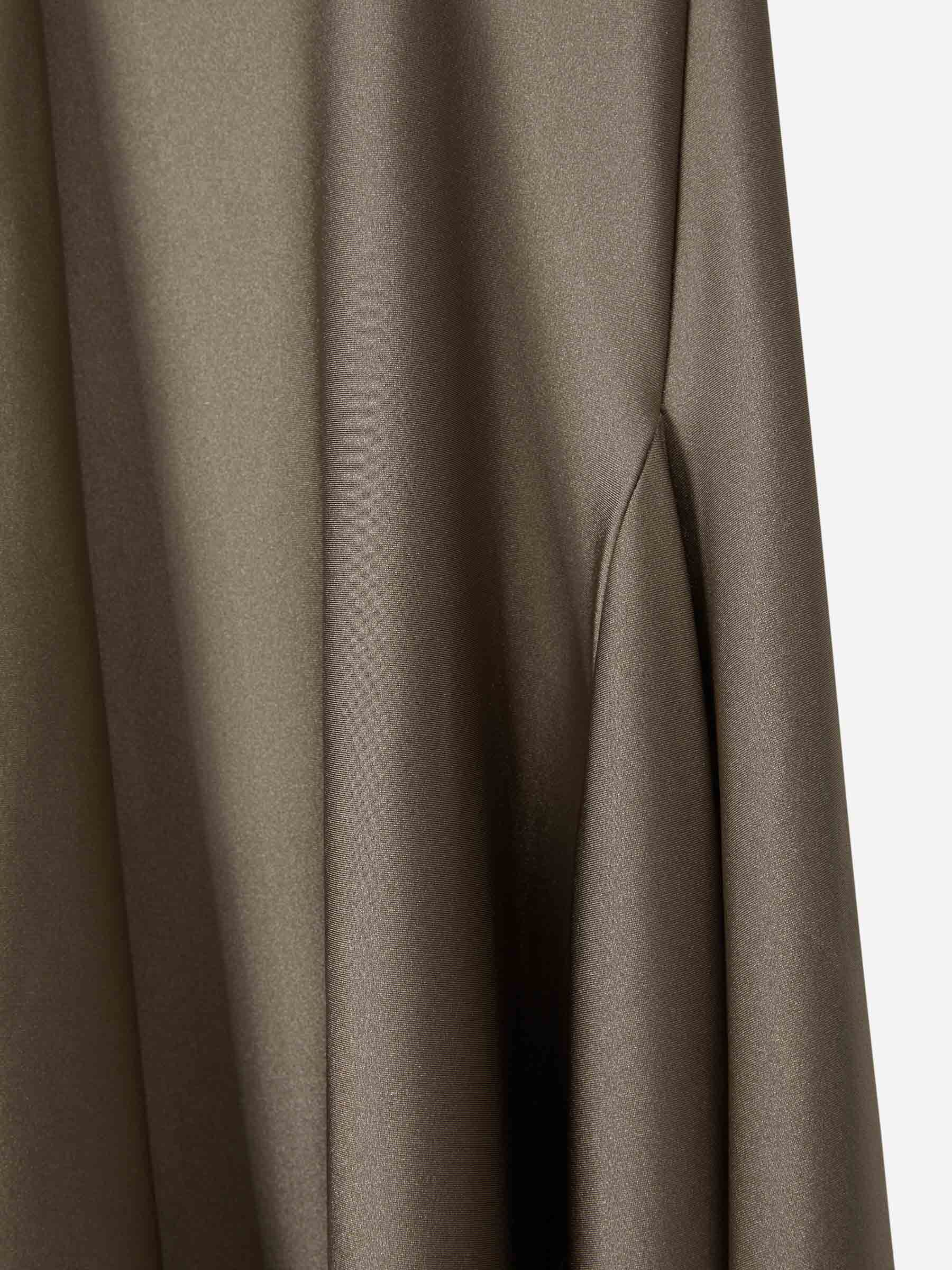 Attico Draped-hem Cut-out Midi Dress In Brown