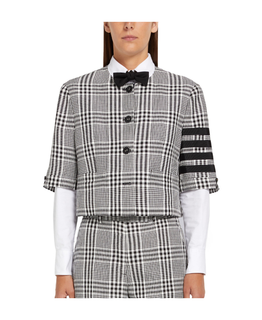 Thom Browne 4-bar Stripe Cardigan Jacket In Gray