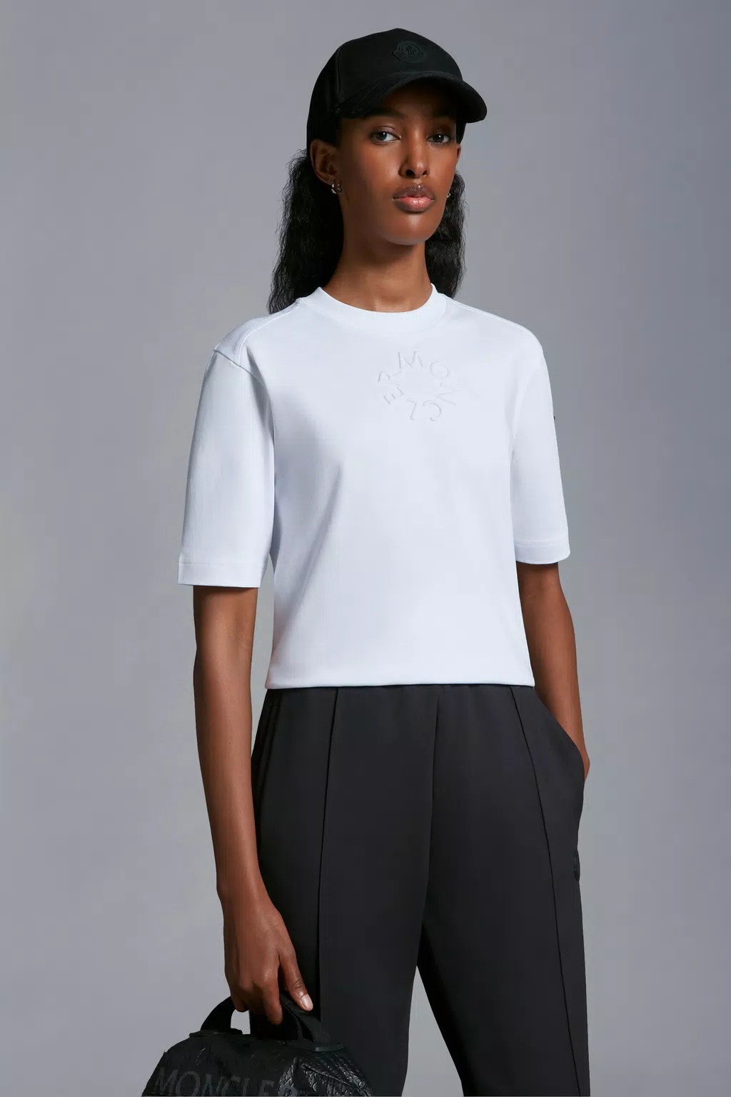 Moncler Logo-embossed Cotton T-shirt In White