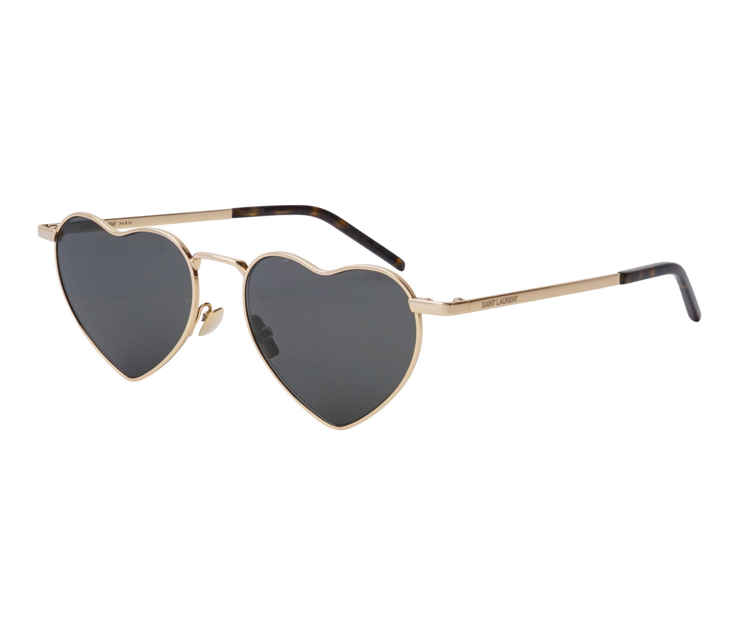 Saint Laurent Loulou Heart Sunglasses In Black