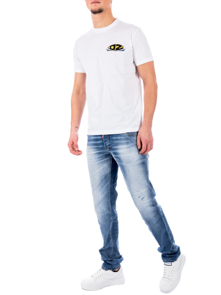 Dsquared2 Embroidered-logo Straight-leg Jeans In Blue