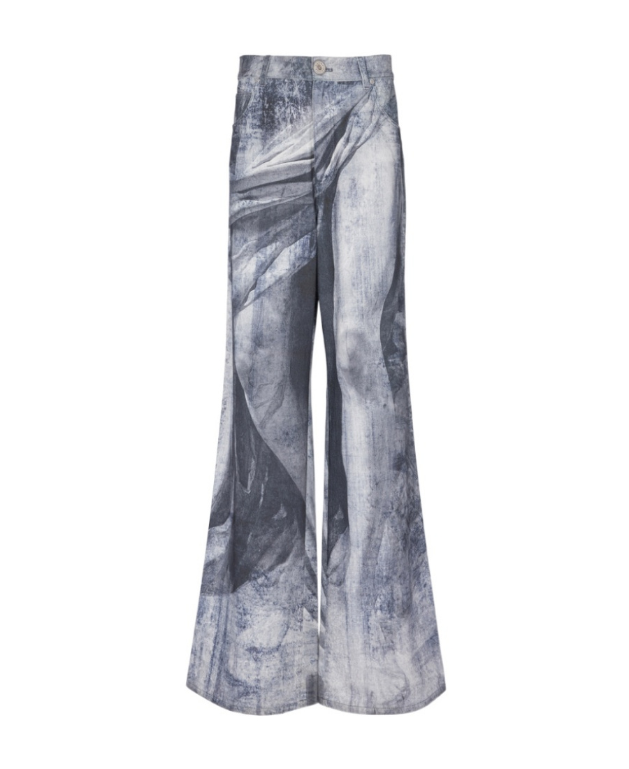 BALMAIN LOOSE-FITTING STATUE PRINT JEANS