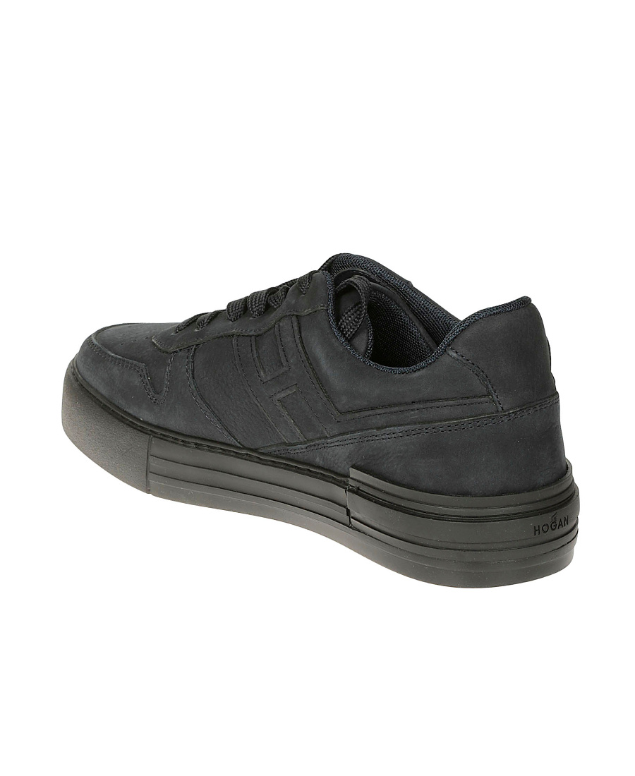 Hogan Splicing Design Leisure Sports Shoes In Black