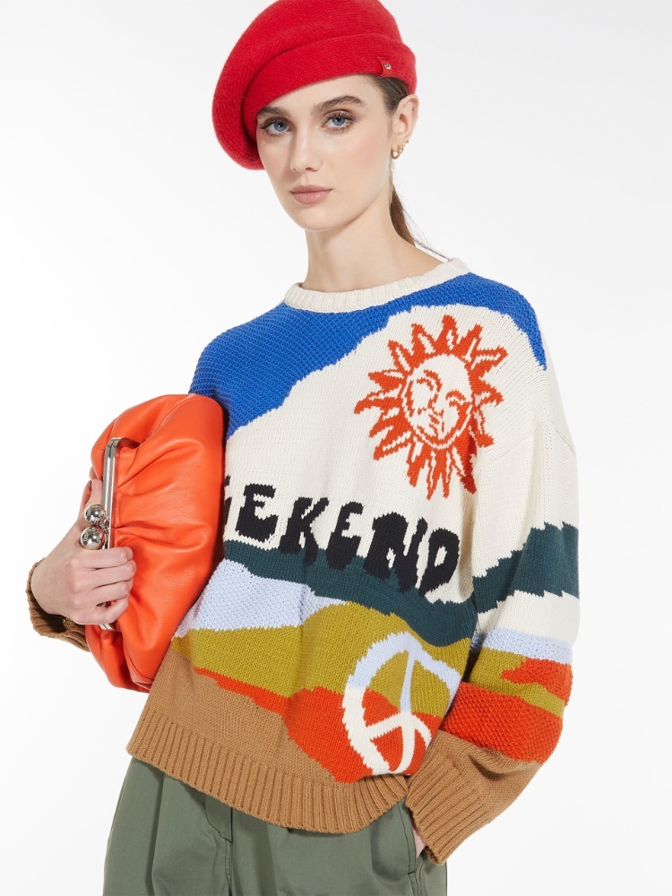Weekend Max Mara Inlaid Sweater In Multicolor