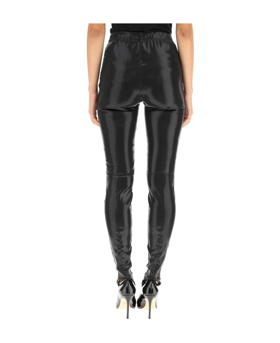 Dsquared2 Faux Leather Stirrup Leggings In Black