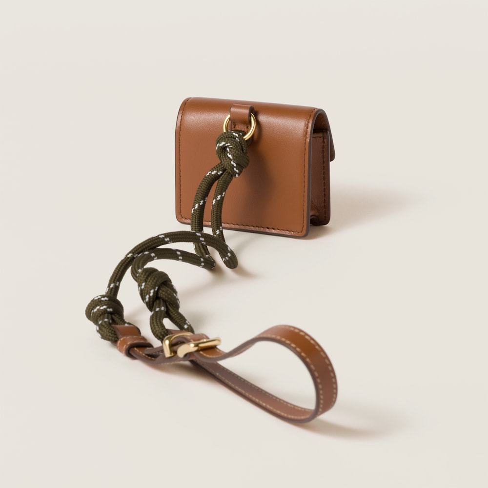Miu Miu Leather And Cord Trick In Brown