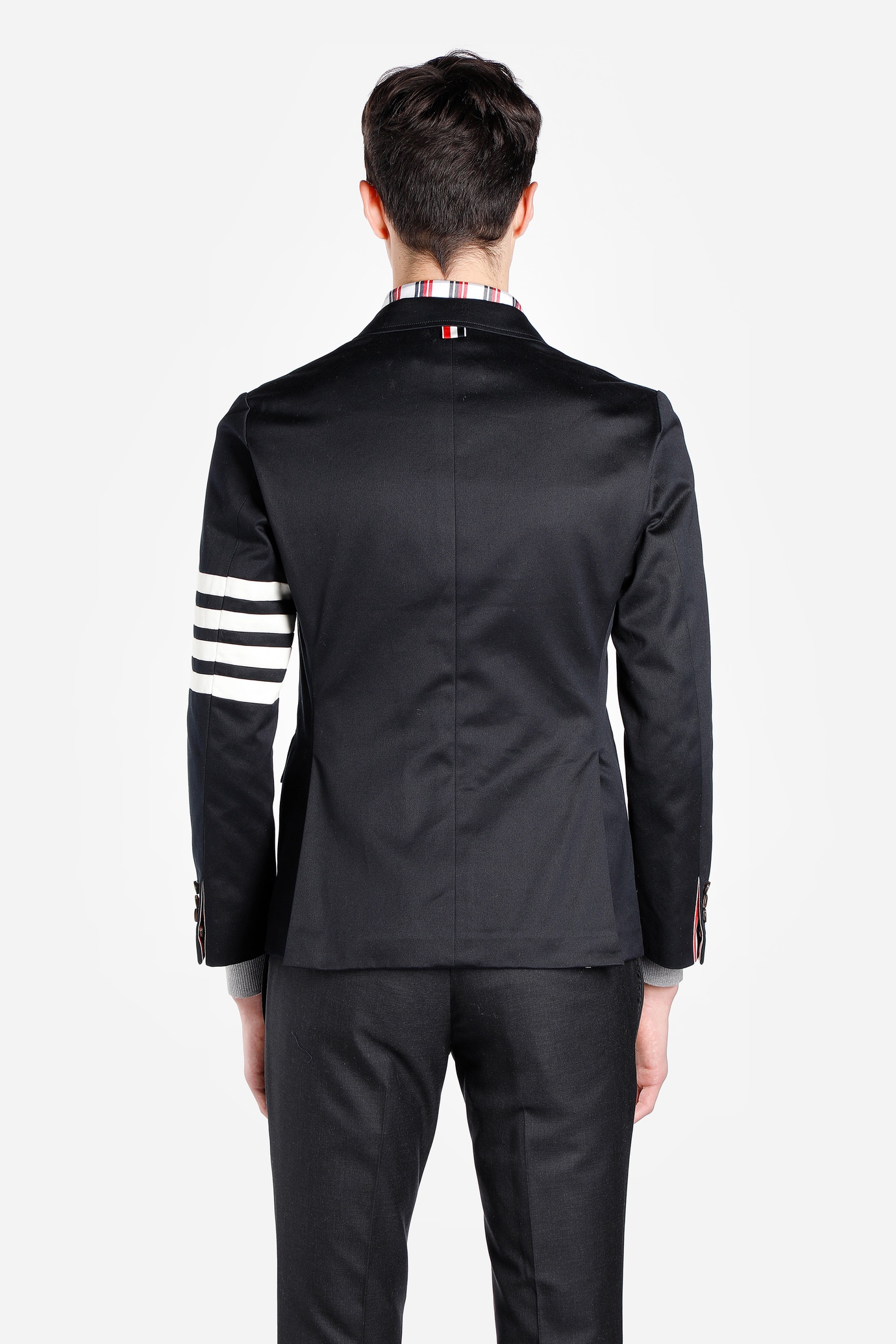 Shop Thom Browne Unconstructed 4-bar Single-breasted Blazer In Black