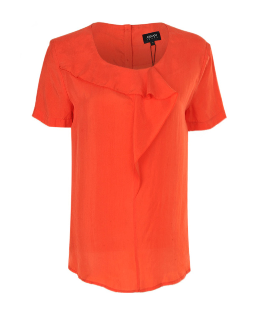 Armani Jeans Logo Blouse In Orange