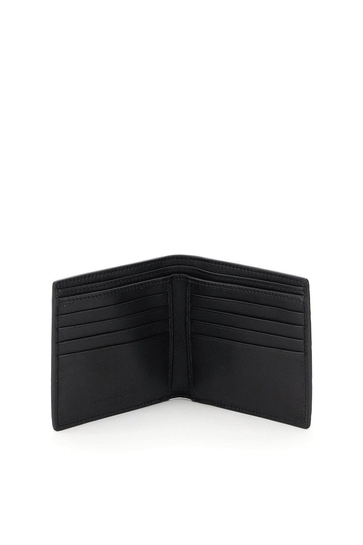 Alexander Mcqueen Croco-effect Skull Cardholder In Black